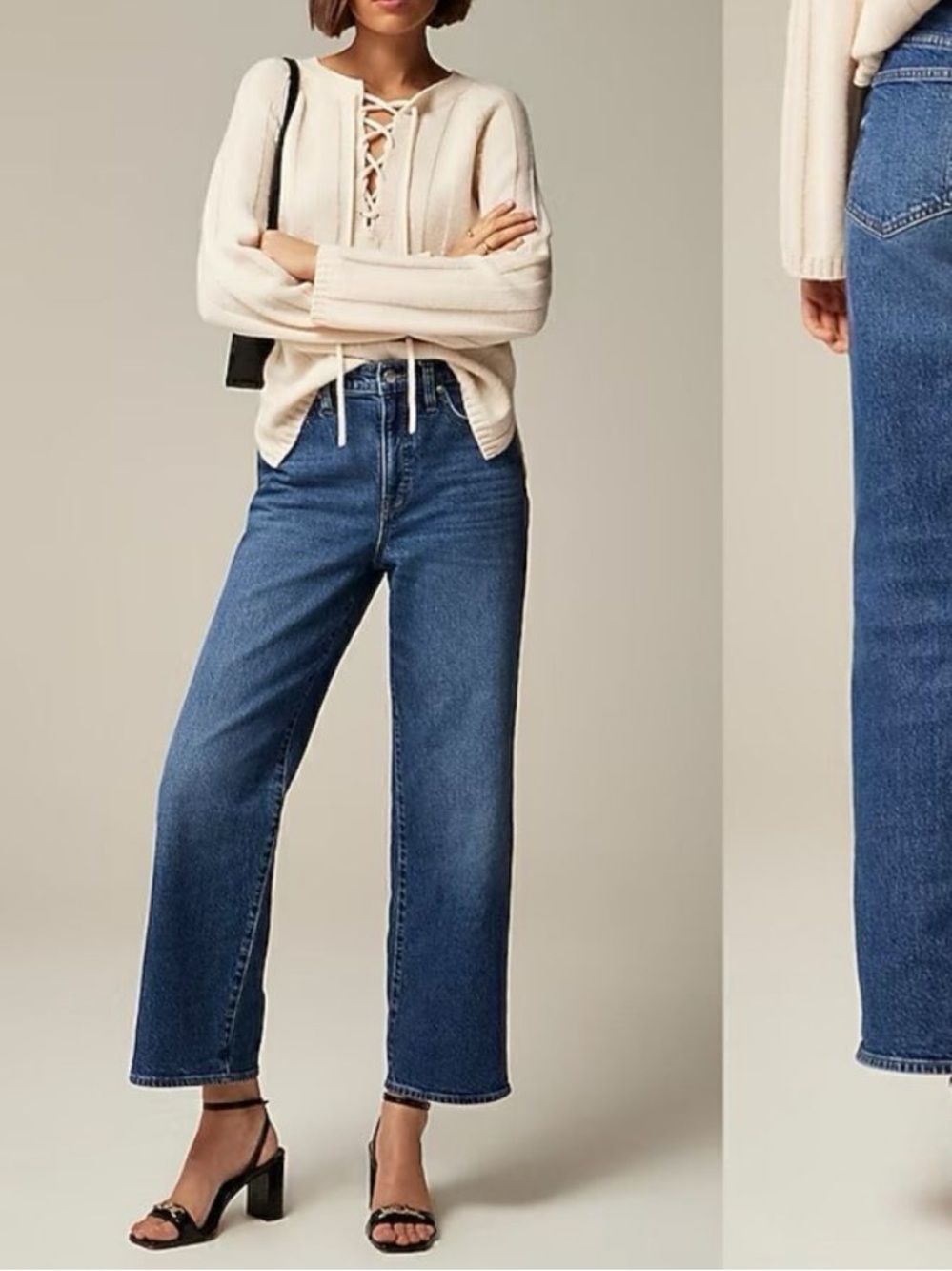 🏙️ {LIKE NEW} J. Crew High Rise Wide Cropped Jean ~ 1996 semi stretch denim